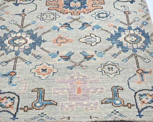 12 Ft Silver Gray Aryana Afghan Hand Knotted Veg Dye Wool Runner Rug